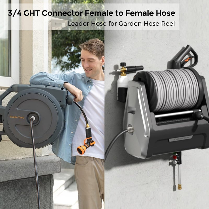Giraffe Tools Leader Hose 8ft x 5/8", Custom Length, Heavy Duty, No Kink, Flexible, Rubber Garden Hose, Leakproof Water Hose with Female to Female Fittings, 600 Burst PSI - Image 3
